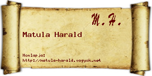 Matula Harald névjegykártya